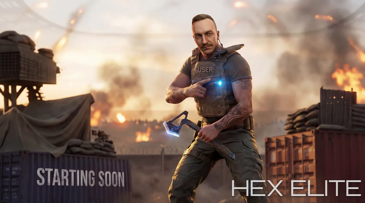 Tactical Shooter Starting Soon Screen - Custom 3D Twitch Overlay